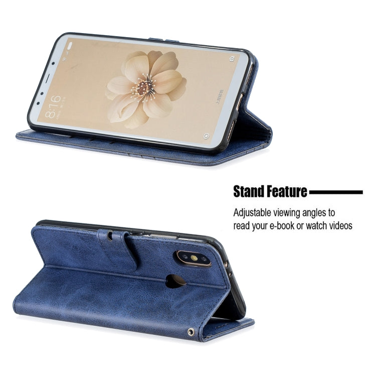 For Xiaomi Mi 6X / A2 Stitching Style 2-Color Cow Texture Horizontal Flip PU Leather Case with Holder & Card Slot & Lanyard