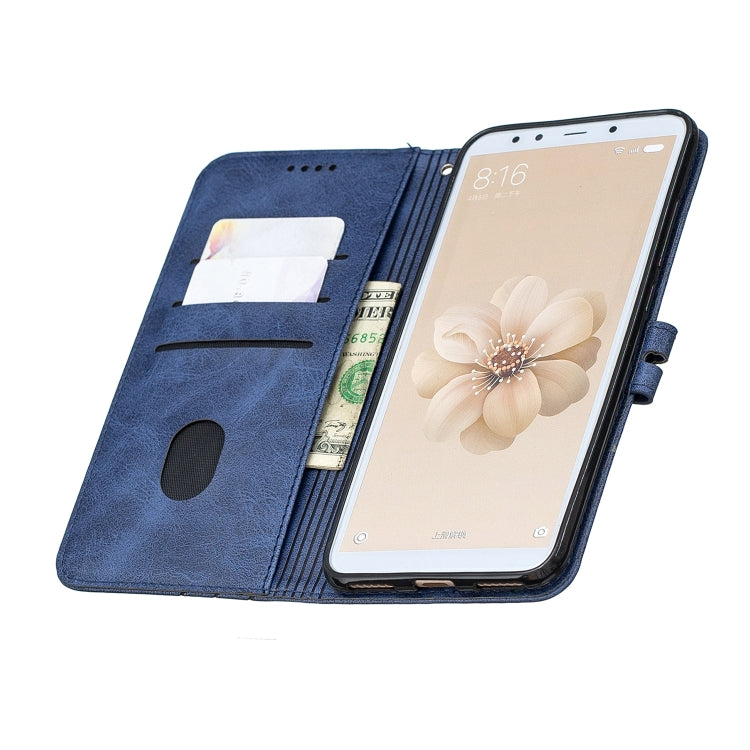 For Xiaomi Mi 6X / A2 Stitching Style 2-Color Cow Texture Horizontal Flip PU Leather Case with Holder & Card Slot & Lanyard
