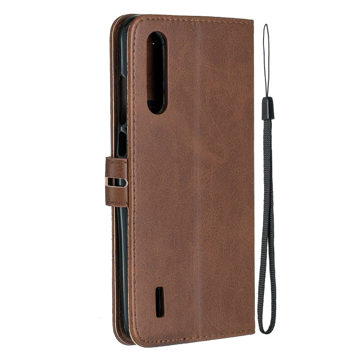 For Xiaomi Mi CC9e Stitching Style 2-Color Cow Texture Horizontal Flip PU Leather Case with Holder & Card Slot & Lanyard