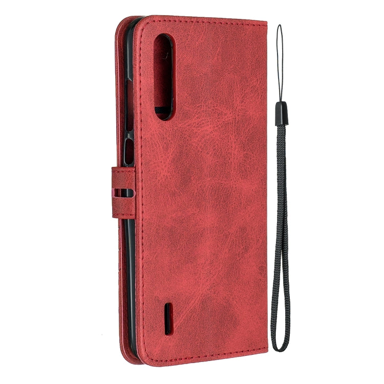 For Xiaomi Mi CC9e Stitching Style 2-Color Cow Texture Horizontal Flip PU Leather Case with Holder & Card Slot & Lanyard