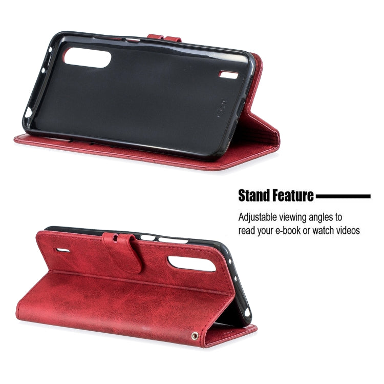 For Xiaomi Mi CC9e Stitching Style 2-Color Cow Texture Horizontal Flip PU Leather Case with Holder & Card Slot & Lanyard