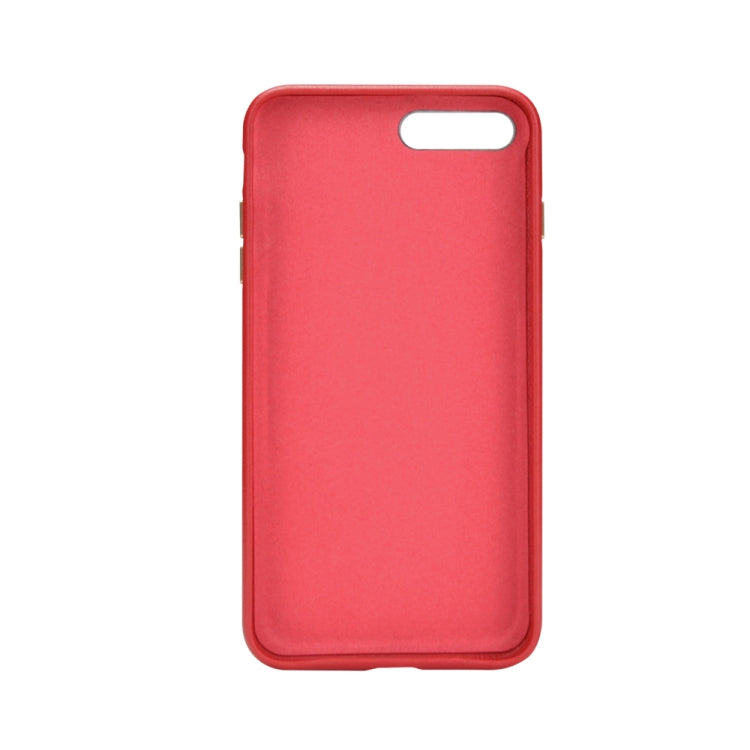 For iPhone 8 Plus & 7 Plus Lambskin Texture Metal Button Four-Corner Full Coverage PC + Metal + PU