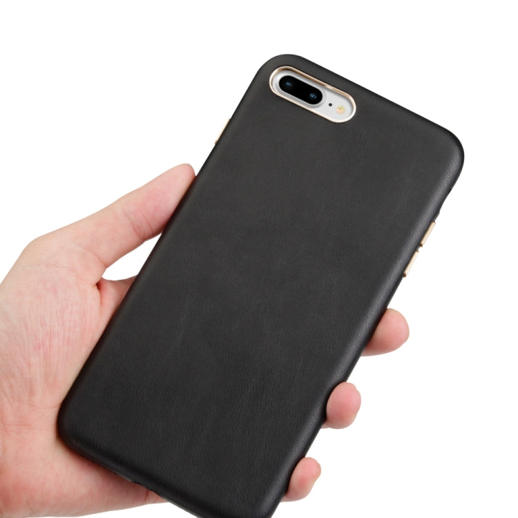 For iPhone 8 Plus & 7 Plus Lambskin Texture Metal Button Four-Corner Full Coverage PC + Metal + PU