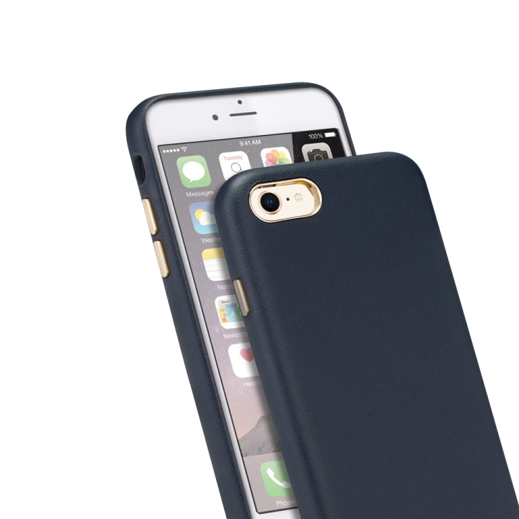 For iPhone SE 2020 & 8 & 7 Lambskin Texture Metal Button Four-Corner Full Coverage PC + Metal + PU