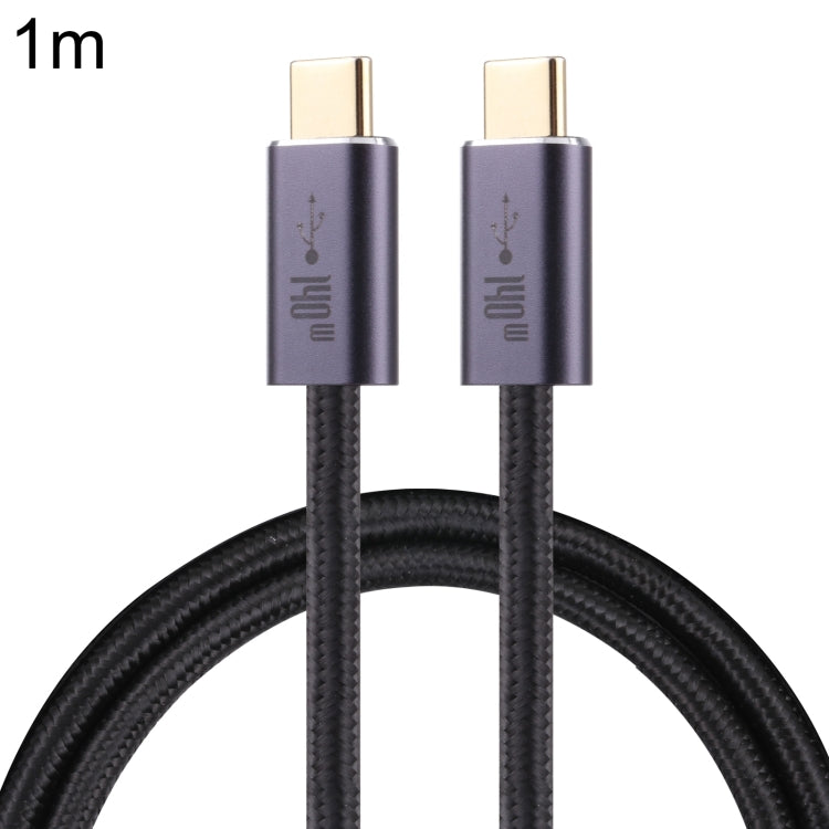 140W USB 2.0 USB-C / Type-C Male to USB-C / Type-C Male Braided Data Cable, Cable Length:1m(Black)