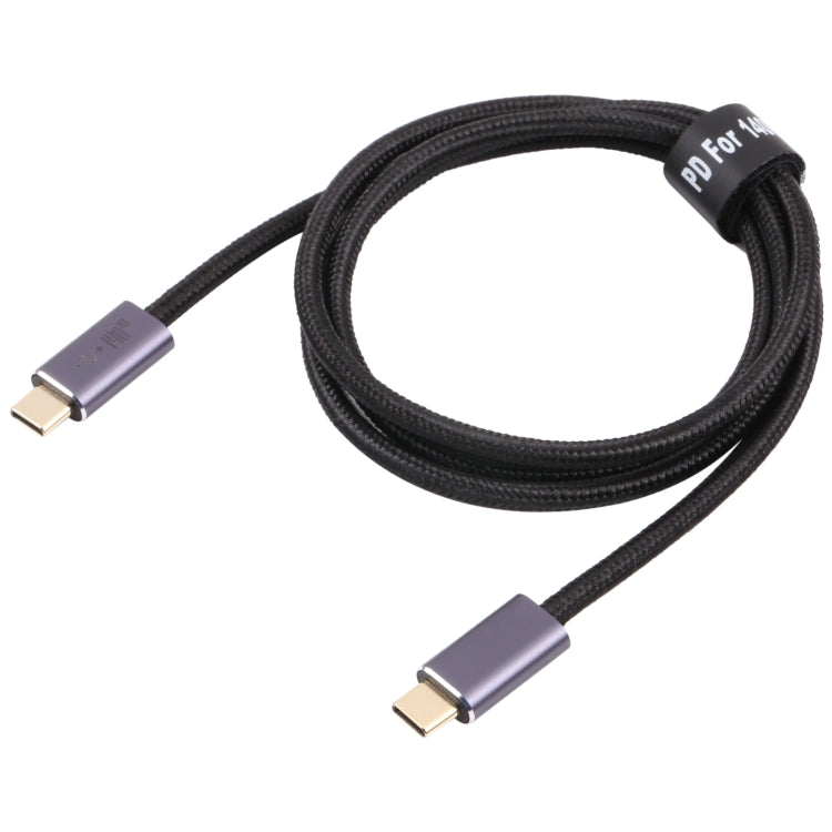 140W USB 2.0 USB-C / Type-C Male to USB-C / Type-C Male Braided Data Cable, Cable Length:2m(Black)