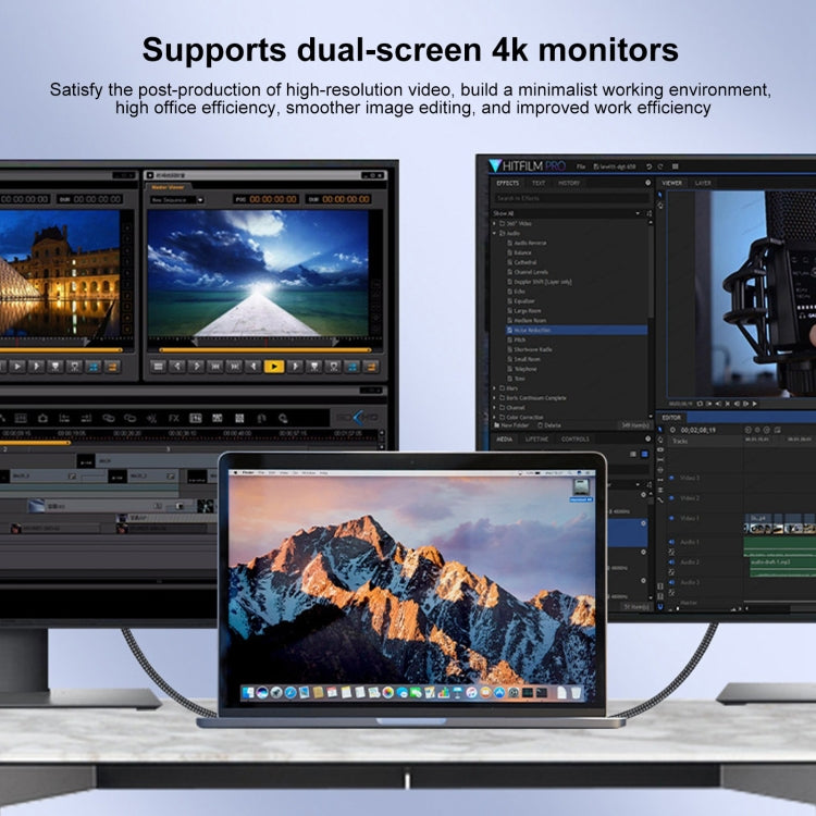 20Gbps USB 4 USB-C / Type-C Male to USB-C / Type-C Male Braided Data Cable, Cable Length:1.5m(Black)