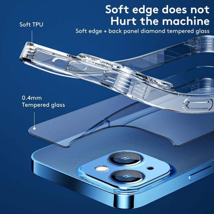 For iPhone 13 TPU + Tempered Glass Shockproof Phone Case(Transparent)