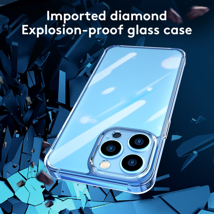 For iPhone 13 Pro Max TPU + Tempered Glass Shockproof Phone Case (Transparent)