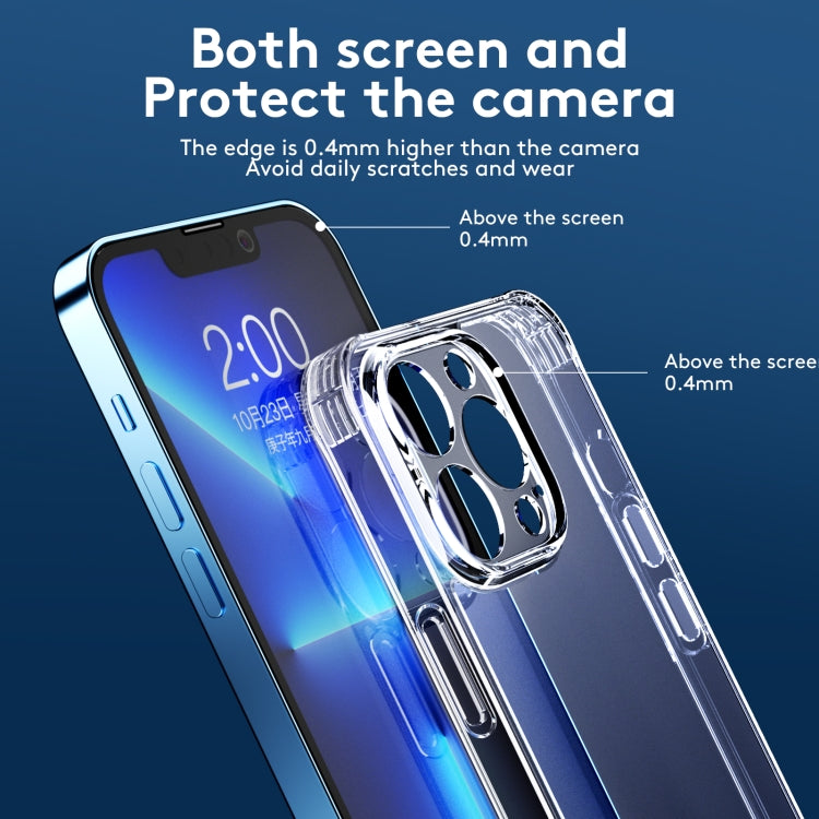 For iPhone 13 Pro Max TPU + Tempered Glass Shockproof Phone Case (Transparent)