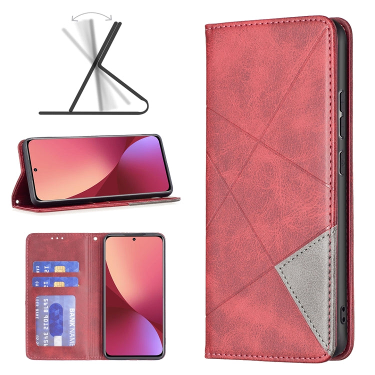 For Xiaomi 12 Prismatic Invisible Magnetic Leather Phone Case