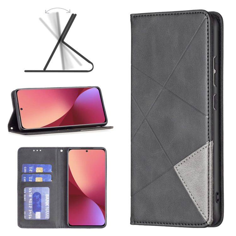 For Xiaomi 12 Prismatic Invisible Magnetic Leather Phone Case