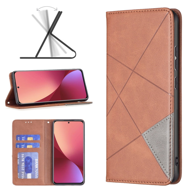 For Xiaomi 12 Prismatic Invisible Magnetic Leather Phone Case