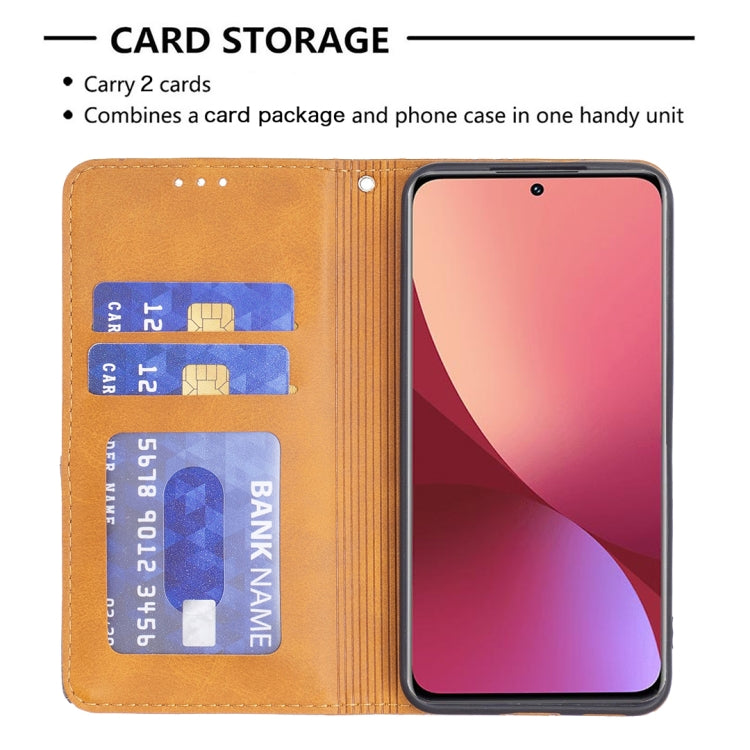 For Xiaomi 12 Prismatic Invisible Magnetic Leather Phone Case