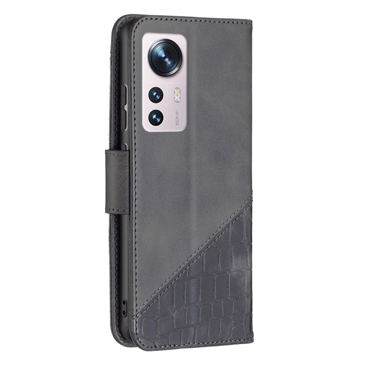 For Xiaomi 12 Matching Color Crocodile Texture PU Leather Phone Case