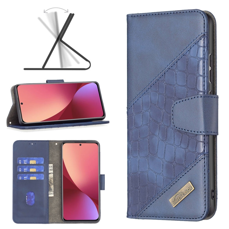 For Xiaomi 12 Matching Color Crocodile Texture PU Leather Phone Case