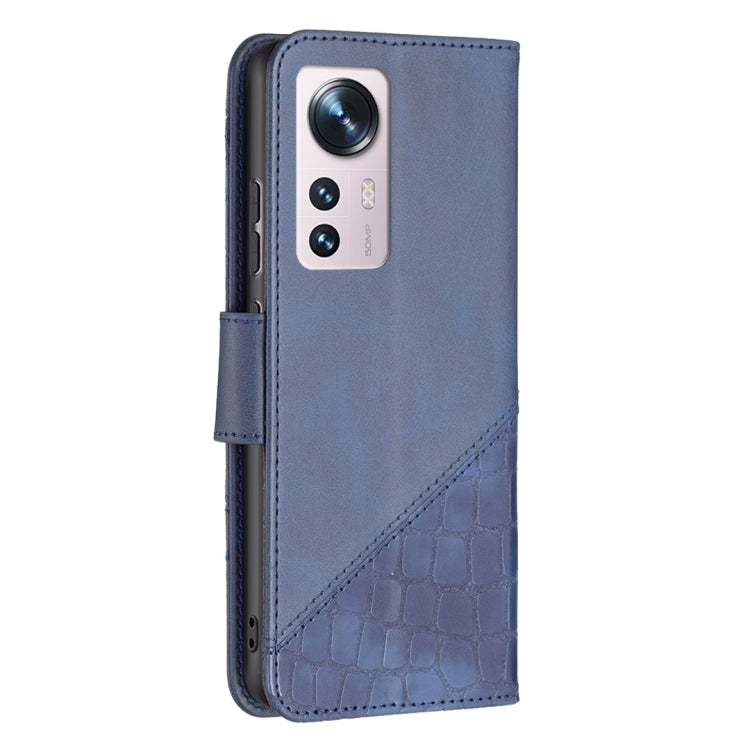 For Xiaomi 12 Matching Color Crocodile Texture PU Leather Phone Case