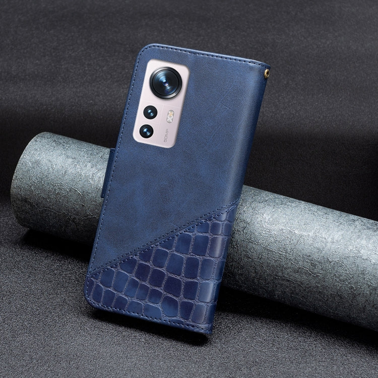 For Xiaomi 12 Matching Color Crocodile Texture PU Leather Phone Case