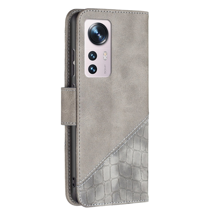 For Xiaomi 12 Matching Color Crocodile Texture PU Leather Phone Case