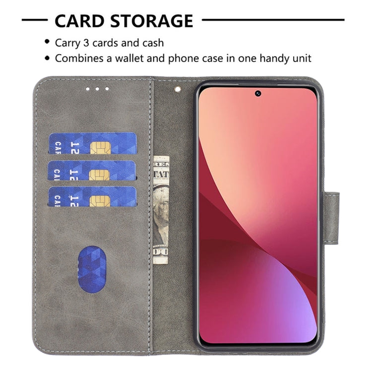 For Xiaomi 12 Matching Color Crocodile Texture PU Leather Phone Case