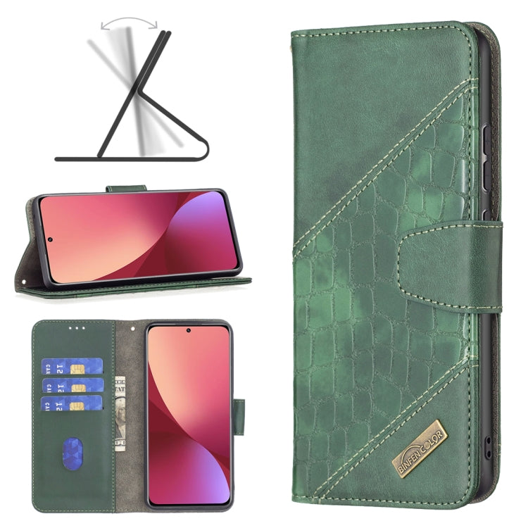 For Xiaomi 12 Matching Color Crocodile Texture PU Leather Phone Case