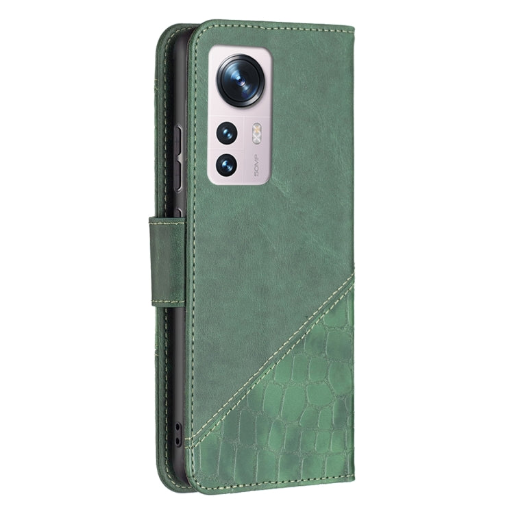 For Xiaomi 12 Matching Color Crocodile Texture PU Leather Phone Case