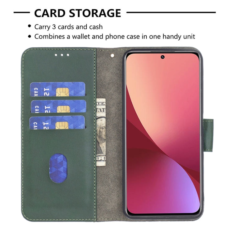 For Xiaomi 12 Matching Color Crocodile Texture PU Leather Phone Case