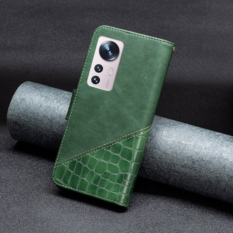 For Xiaomi 12 Matching Color Crocodile Texture PU Leather Phone Case