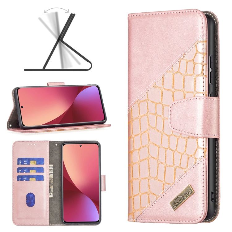 For Xiaomi 12 Matching Color Crocodile Texture PU Leather Phone Case