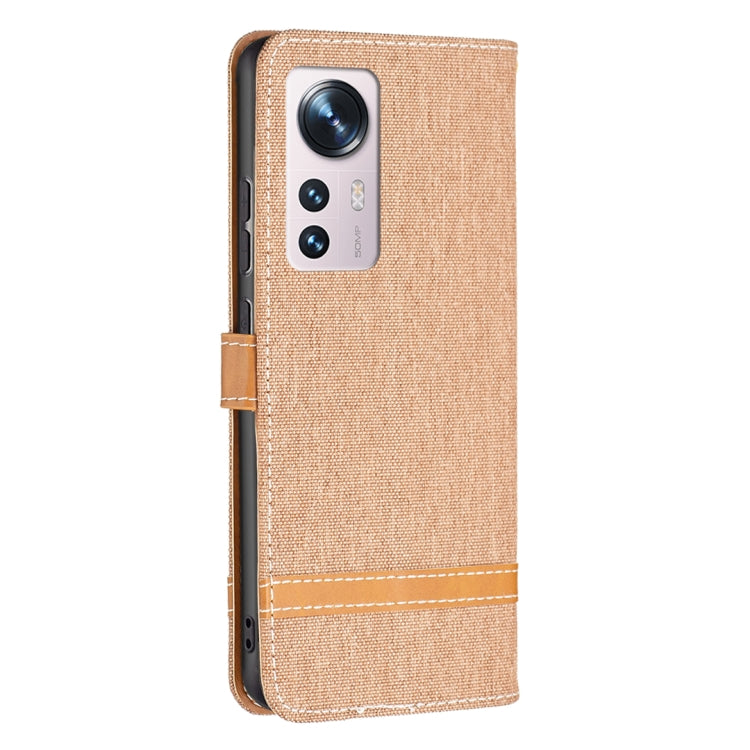 For Xiaomi 12 Color Matching Denim Texture Leather Phone Case