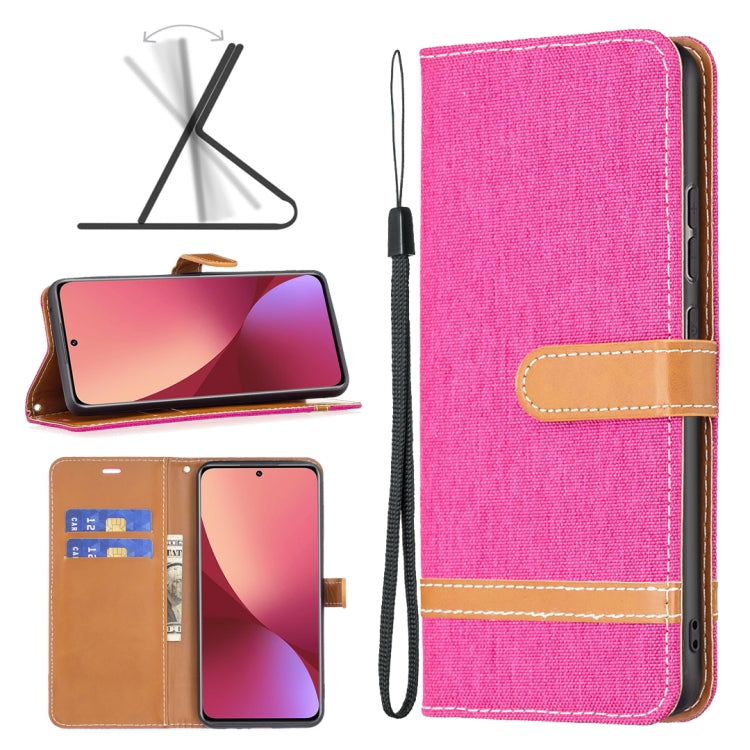 For Xiaomi 12 Color Matching Denim Texture Leather Phone Case
