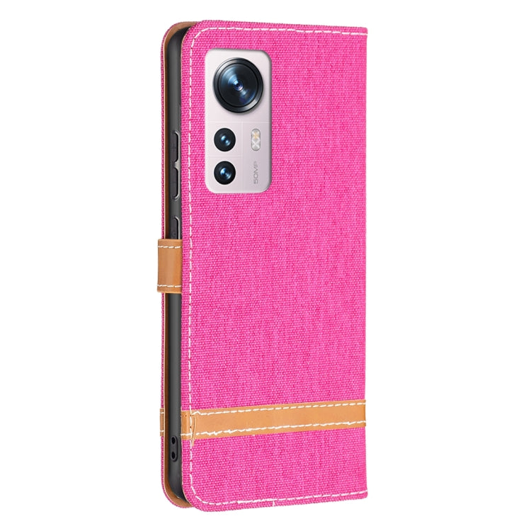 For Xiaomi 12 Color Matching Denim Texture Leather Phone Case