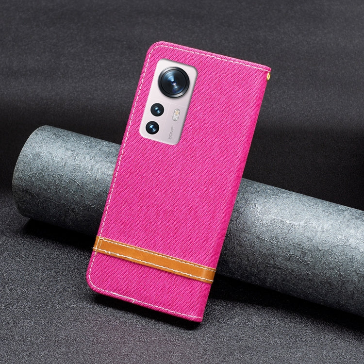 For Xiaomi 12 Color Matching Denim Texture Leather Phone Case