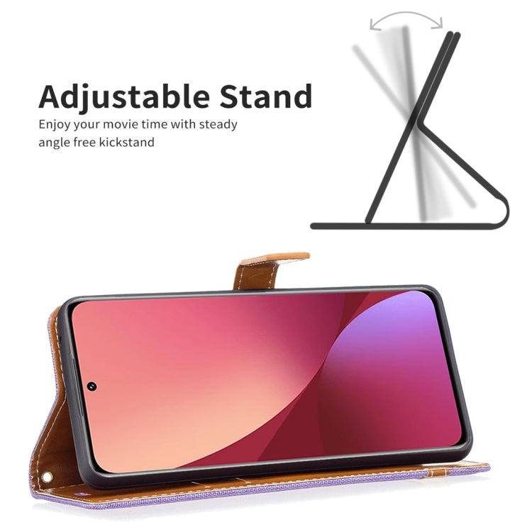 For Xiaomi 12 Color Matching Denim Texture Leather Phone Case