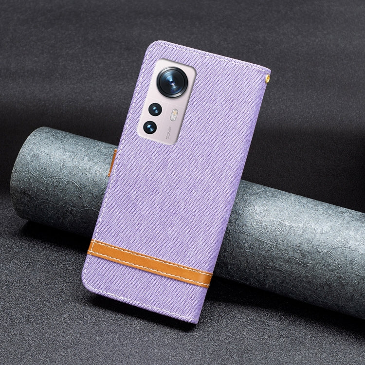 For Xiaomi 12 Color Matching Denim Texture Leather Phone Case