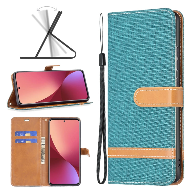 For Xiaomi 12 Color Matching Denim Texture Leather Phone Case