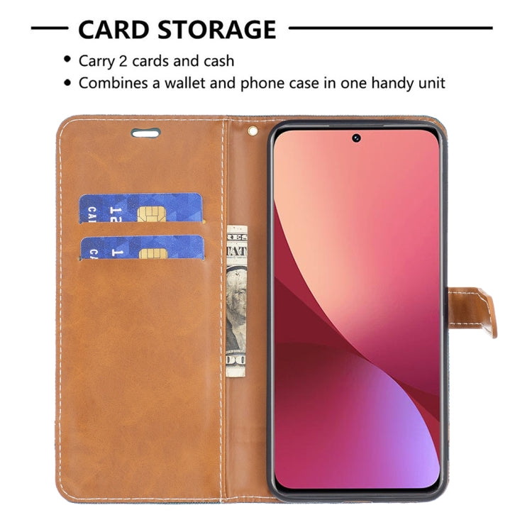 For Xiaomi 12 Color Matching Denim Texture Leather Phone Case