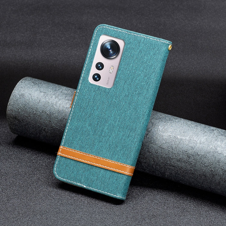 For Xiaomi 12 Color Matching Denim Texture Leather Phone Case