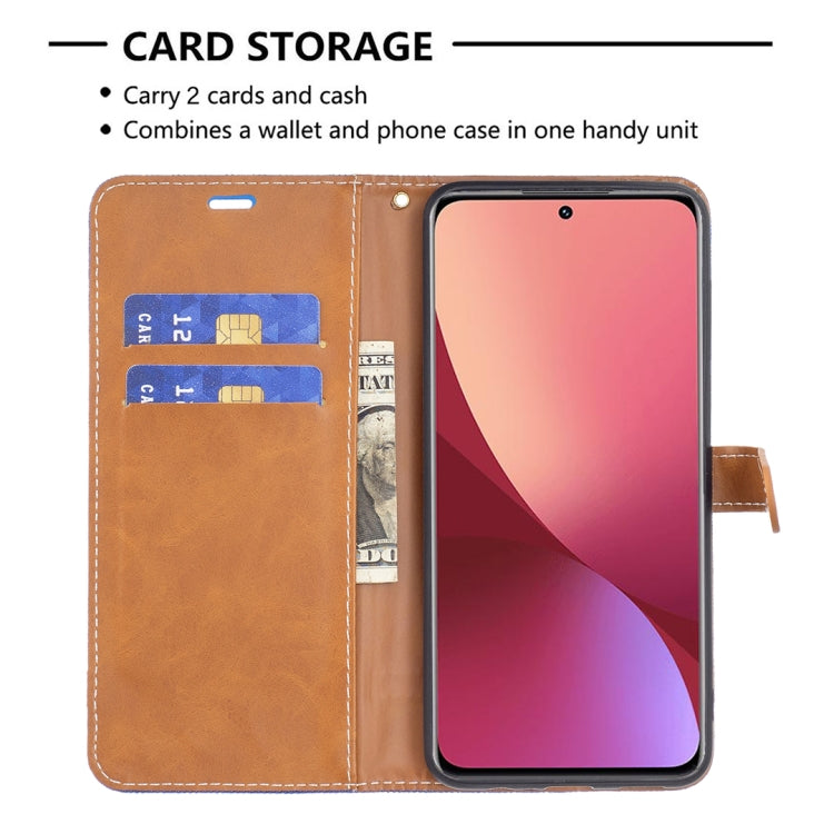 For Xiaomi 12 Color Matching Denim Texture Leather Phone Case