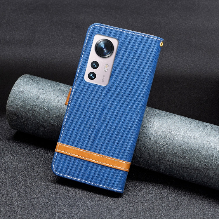 For Xiaomi 12 Color Matching Denim Texture Leather Phone Case