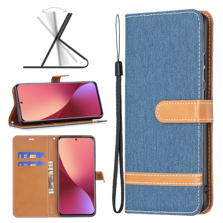 For Xiaomi 12 Color Matching Denim Texture Leather Phone Case
