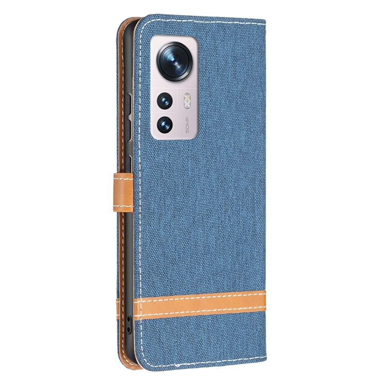 For Xiaomi 12 Color Matching Denim Texture Leather Phone Case