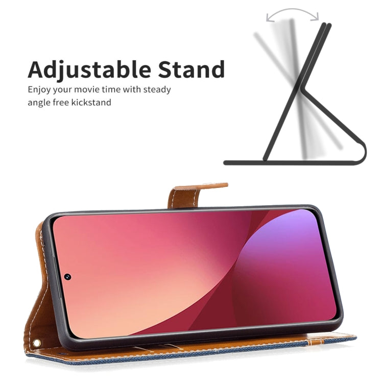 For Xiaomi 12 Color Matching Denim Texture Leather Phone Case
