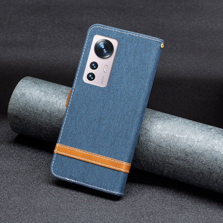 For Xiaomi 12 Color Matching Denim Texture Leather Phone Case