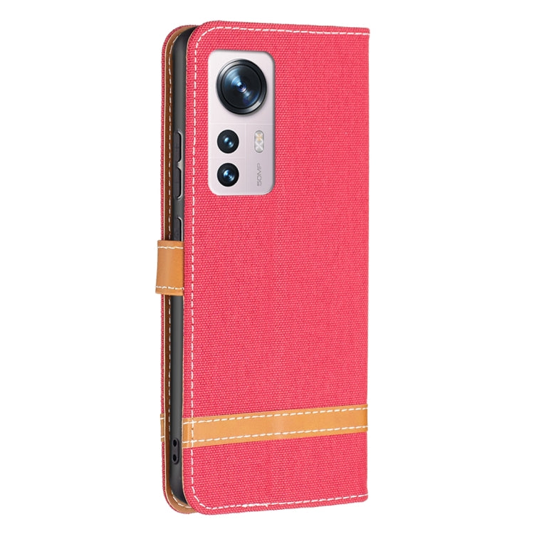 For Xiaomi 12 Color Matching Denim Texture Leather Phone Case