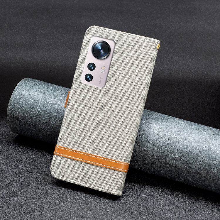 For Xiaomi 12 Color Matching Denim Texture Leather Phone Case