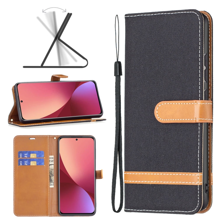 For Xiaomi 12 Color Matching Denim Texture Leather Phone Case