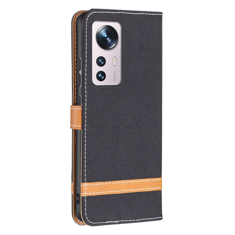 For Xiaomi 12 Color Matching Denim Texture Leather Phone Case