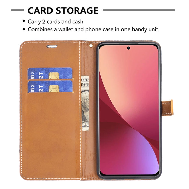 For Xiaomi 12 Color Matching Denim Texture Leather Phone Case