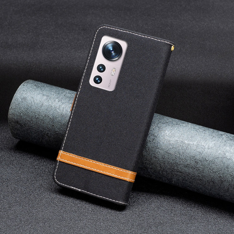 For Xiaomi 12 Color Matching Denim Texture Leather Phone Case